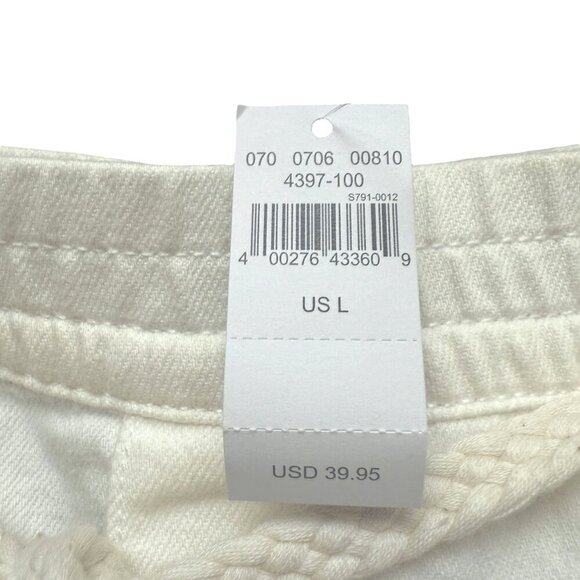 AERIE Shorts Size Large Ivory Cream Elastic Waist Distressed New Imperfect - Picture 3 of 12